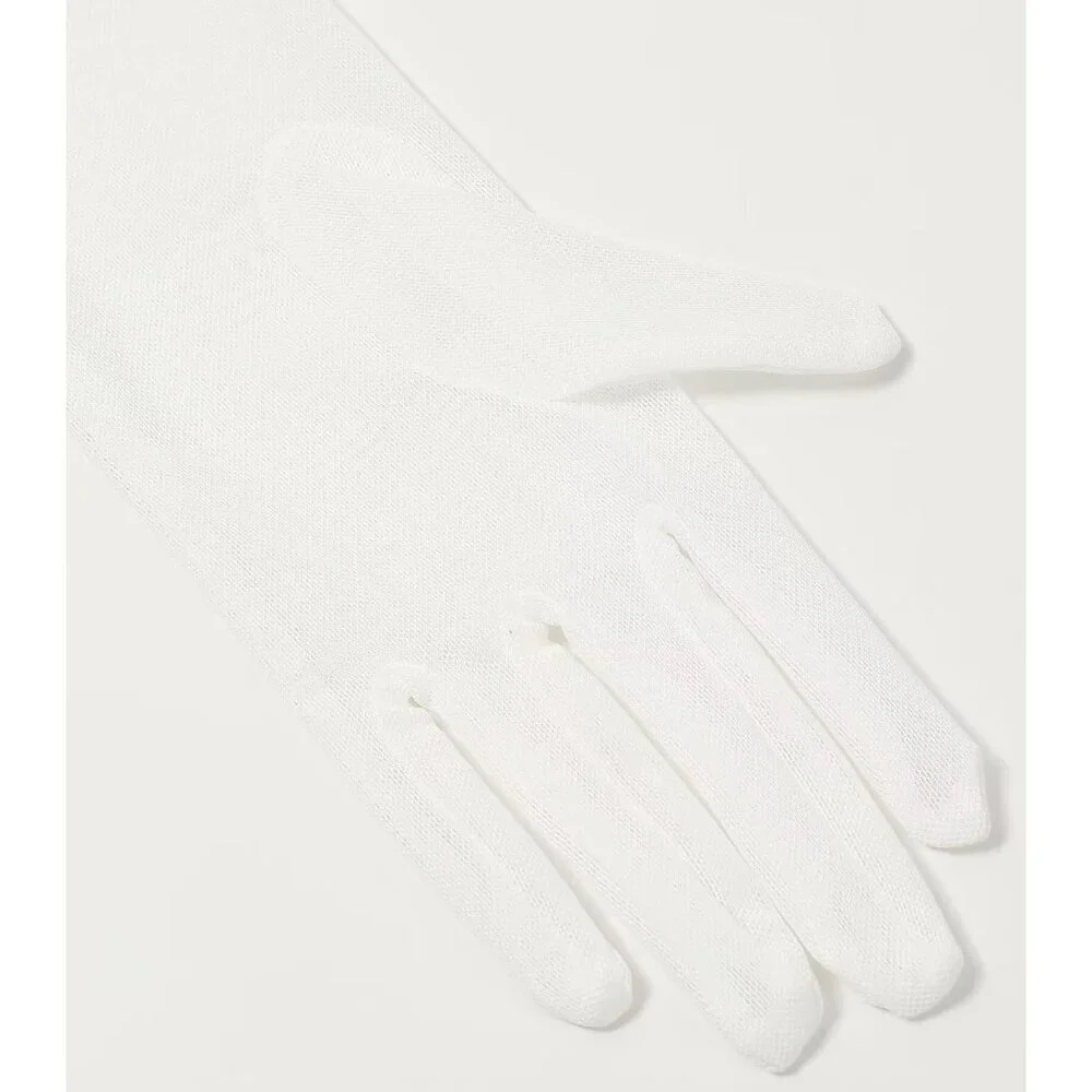 Women's Tulle Mesh White Long Stretchy Gloves Halloween Party Wedding Costume
